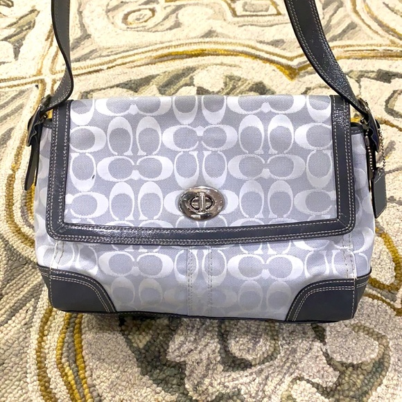 Coach Handbags - 💕 Coach gray jacquard med signature shoulder bag